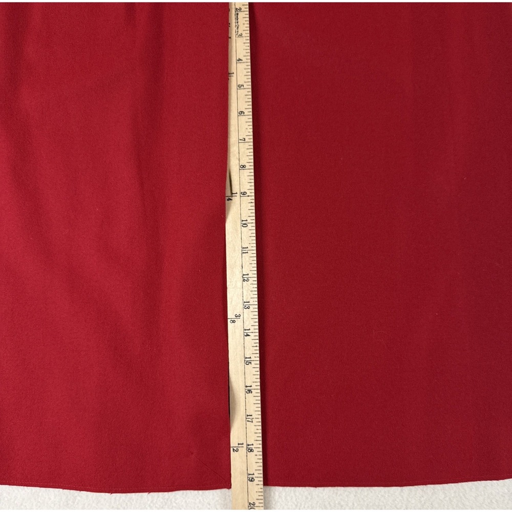 Vtg Liz Claiborne Wool Cashmere Blend Deep Red Skirt Heritage‎ Preppy Minimal 8 - Picture 7 of 9